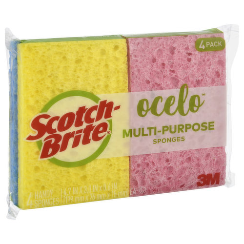 Scotch Brite Ocelo Sponges, Multi-Purpose, 4 Pack,