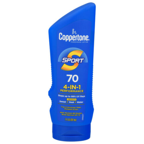 Coppertone Sport Sunscreen Lotion, 4-In-1 Performance, SPF 70