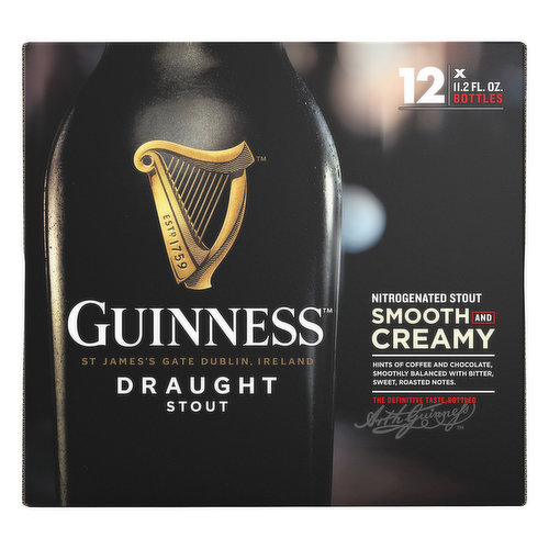 Guinness Beer, Stout, Draught, Nitrogenated