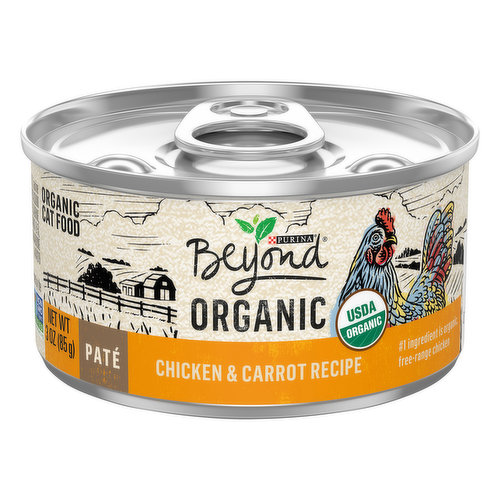 Beyond Organic Wet Cat Food Pate, Organic Chicken & Carrot Adult Recipe