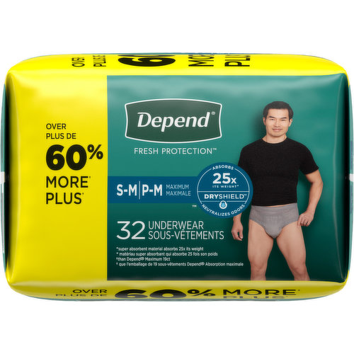  Adult Incontinence Underwear Bundle: Depend Fresh