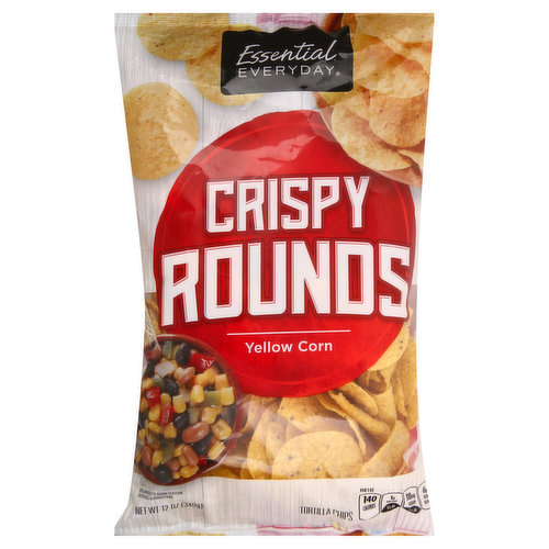 ESSENTIAL EVERYDAY Tortilla Chips, Yellow Corn, Crispy Rounds