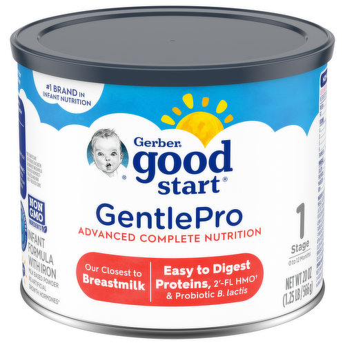 Gerber Good Start GentlePro Infant Formula with Iron, Milk Based Powder, Stage 1 (0 to 12 Months)