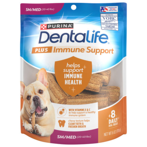 DentaLife Dog Treats, Daily, Plus Immune Support, Small/Medium (20- 40 Lbs)