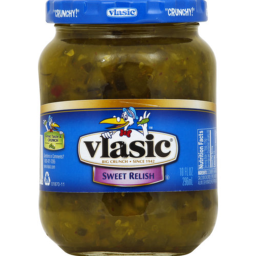 Big crunch. Since 1942. Crunchy! That's the tastiest crunch i've ever heard! Classic dill taste. Questions or comments? 1-800-421-3265. www.vlasic.com. Please recycle.