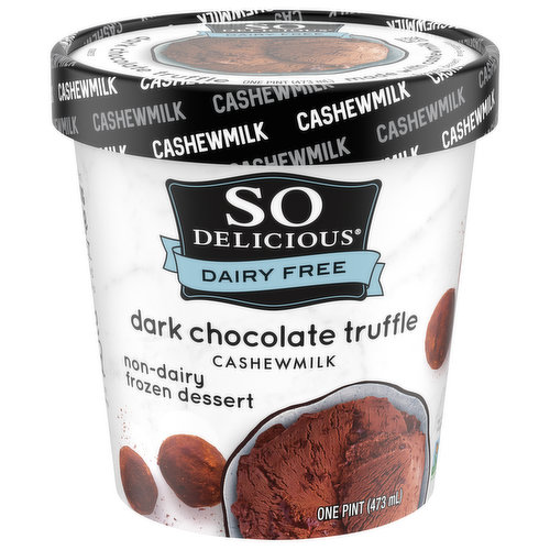 So Delicious Dairy Free Frozen Dessert, Non-Dairy, Dark Chocolate Truffle, Cashewmilk