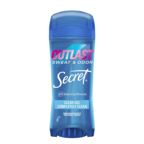 Secret Outlast Outlast Clear Gel Antiperspirant Deodorant for Women, Completely Clean 3.4 oz