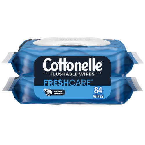 Cottonelle Freshcare Flushable Wipes, 2 Pack