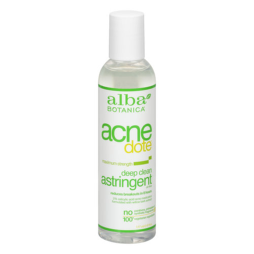 Alba Botanica Acne Dote Astringent, Maximum Strength, Deep Clean