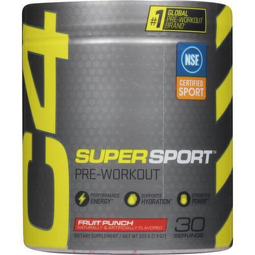 Super Sport Blue Raspberry Pre-Workout Dietary Supplement