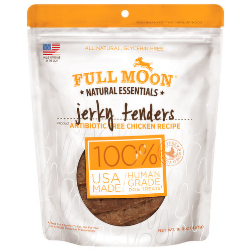 Full Moon Dog Treats, Jerky Tenders, Chicken Recipe, Antibiotic Free