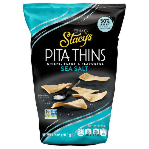 Stacy's Pita Thins, Sea Salt, Baked