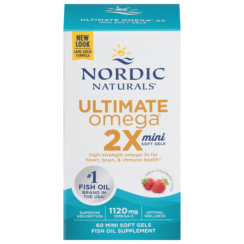 Nordic Naturals Ultimate Omega 2x, Mini Soft Gels, Strawberry