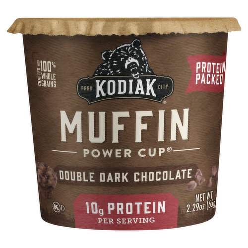 Kodiak Power Cup Muffin, Double Dark Chocolate, Protein Packed