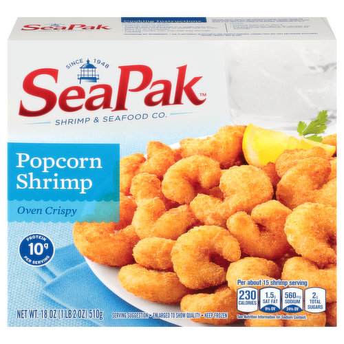 10 g protein per serving. Per About 15 Shrimp Serving: 230 calories; 1.5 g sat fat (9% DV); 560 mg sodium (24% DV); 2 g sugars. Shrimp is Good Food: The USDA recommends eating at least 8 oz of seafood a week for a healthier diet. See nutrition information for sodium content. Contains a bioengineered food ingredient. Since 1948. www.seapak.com/smartsourcing. Facebook. Instagram. YouTube. Need a new favorite recipe? Visit us at www.seapak.com. Search for new seafood recipes, discover the health benefits of seafood, and check out a boatload of SeaPak products. Delicious Seafood, Trusted Quality: At SeaPak, seafood sustainability is our never-ending mission. We're proud of our ability to deliver the highest-quality, most-sustainable products available, conserve natural resources, and drive positive change in the industry, to ensure delicious seafood can be enjoyed by generations to come. Committed to sustainability. Processed in the USA. At SeaPak, seafood sustainability is our never-ending mission. We're proud of our ability to deliver the highest-quality, most-sustainable products available, conserve natural resources, and drive positive change in the industry, to ensure delicious seafood can be enjoyed by generations to come.; Shrimp Is Good Food
The USDA recommends eating at least 8 oz. of seafood a week for a healthier diet.
