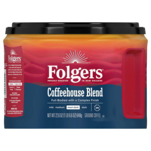 Folgers Coffee, Ground, Med-Dark, Coffeehouse Blend