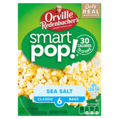 Orville Redenbacher's Smart Pop Microwave Popcorn, Sea Salt, Classic