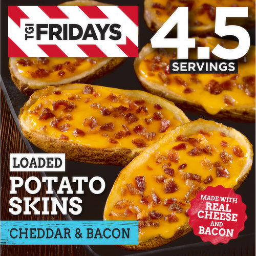 TGI Fridays Loaded Cheddar & Bacon Potato Skins Frozen Snacks
