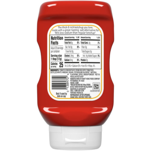 Heinz Tomato Ketchup with No Salt Added