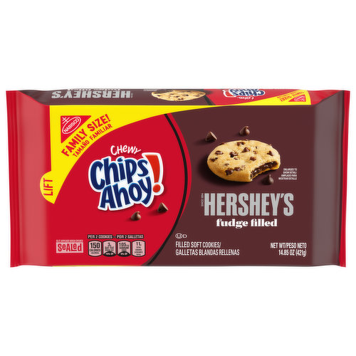 Chips Ahoy! Cookies, Soft, Hershey's Fudge Filled, Chewy, Family Size!