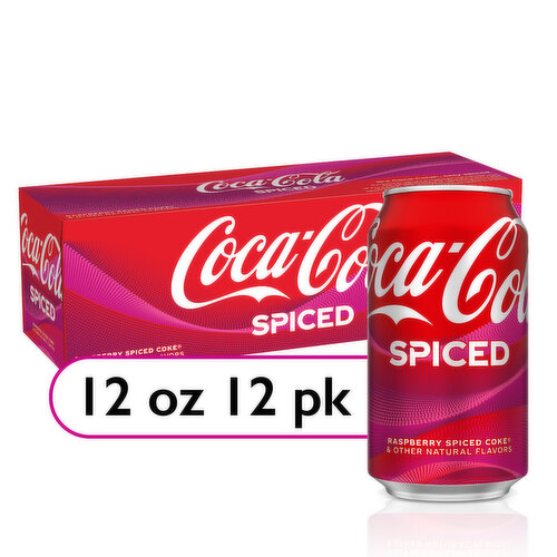 Coca-Cola Spiced Coca- Cola Raspberry Spiced Fridge Pack Cans, 12 fl oz, 12 Ct