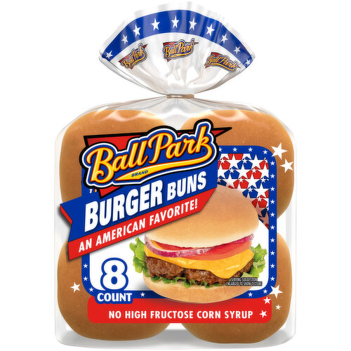Ball Park White Hamburger Bun Hamburger Buns, 8  count, 15 oz