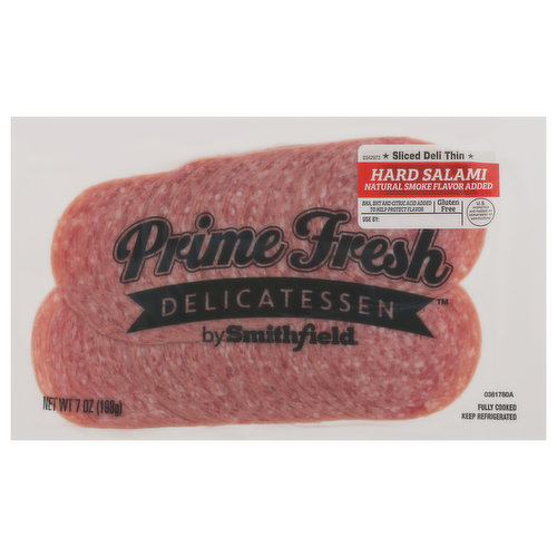 Prime Fresh Hard Salami, Sliced Deli Thin