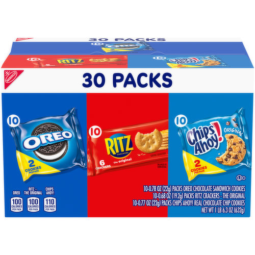 CHIPS AHOY!/OREO Cookies & Cracker Variety Pack, Snack Packs