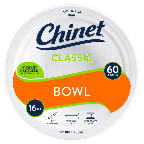 Chinet Classic Bowls, 16 Ounce