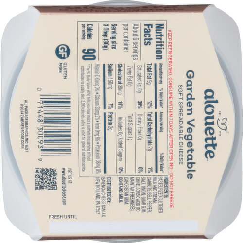 Alouette Cheese, Garden Vegetable, Soft Spreadable