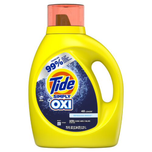 Tide Tide Simply Plus Oxi Laundry Detergent, Refreshing Breeze, 75 fl oz