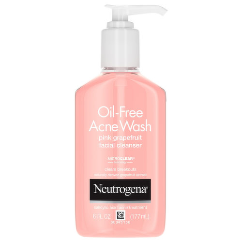 Neutrogena Facial Cleanser, Oil-Free Acne Wash, Pink Grapefruit