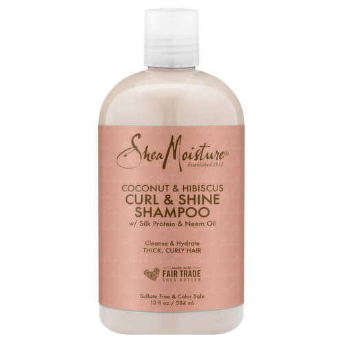 Shea Moisture Shampoo, Curl & Shine, Coconut & Hibiscus