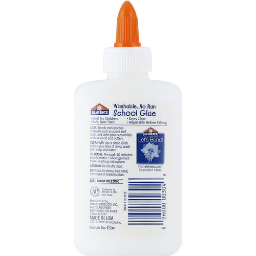 Elmers Washable No Run School Glue 4oz - The Paint Chip