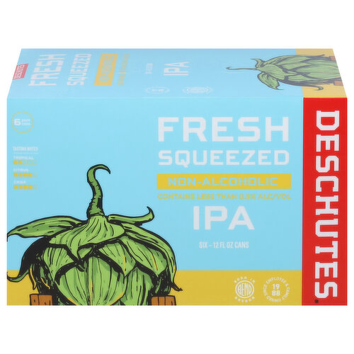 Deschutes Beer, IPA, Non-Alcoholic, Fresh Squeezed, 6 Pack