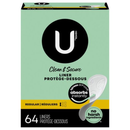 U by Kotex Clean & Secure Liners, Regular