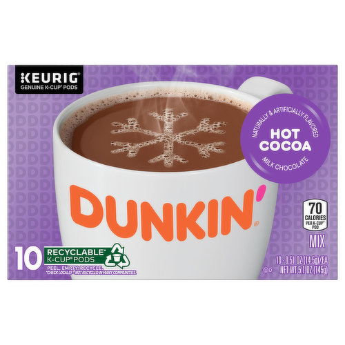 Dunkin' Hot Cocoa, Milk Chocolate, K-Cup Pods