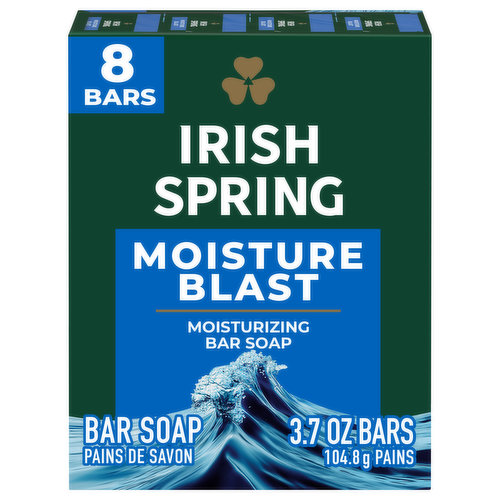 Irish Spring Moisture Blast Deodorant Bar Soap 