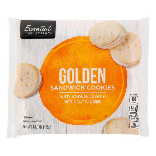 Essential Everyday Sandwich Cookies, Golden, with Vanilla Creme
