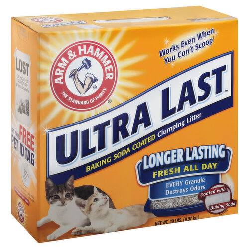 Arm & Hammer Clumping Litter, Baking Soda Coated, Ultra Last