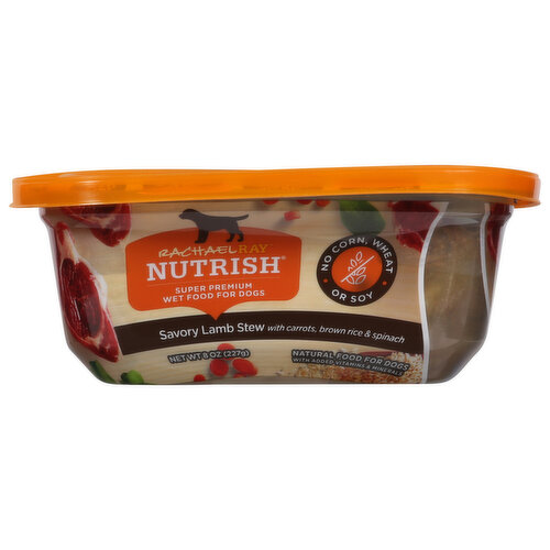 Rachael Ray Nutrish Food for Dogs, Natural, Savory Lamb Stew with Carrots, Brown Rice & Spinach