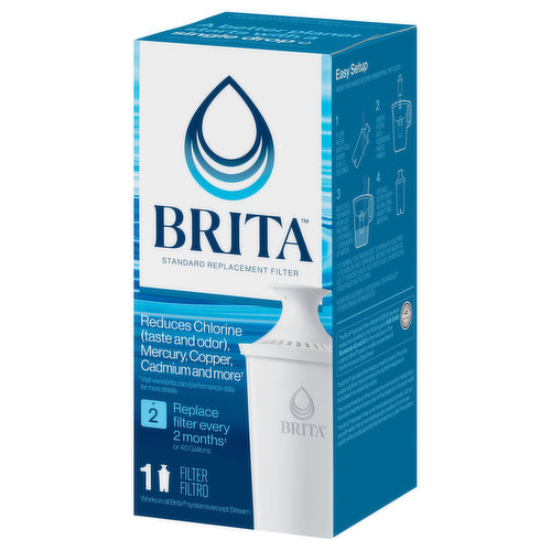 Brita Replacement Water Filter Reduces Chlorine for Brita Pitchers and  Dispensers