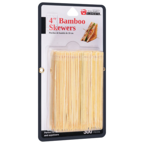 Culinary Elements Skewers, Bamboo, 4 Inches
