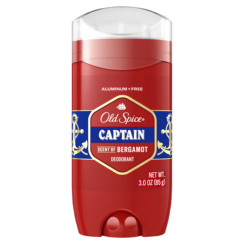 Old Spice Red Collection Old Spice Aluminum Free Deodorant for men, Captain, 3oz