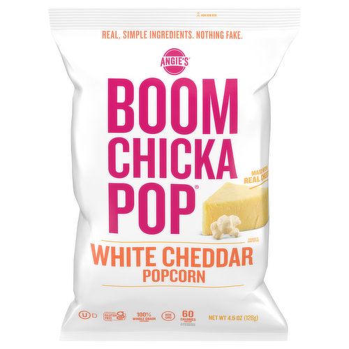 Angie's Boomchickapop Popcorn, White Cheddar