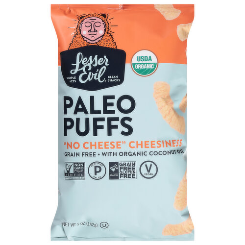 LesserEvil Puffs, Paleo, Organic, No Cheese Cheesiness