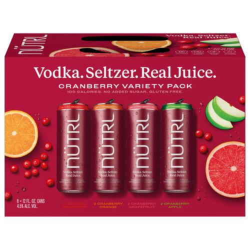 Nutrl Vodka, Cranberry, Variety Pack