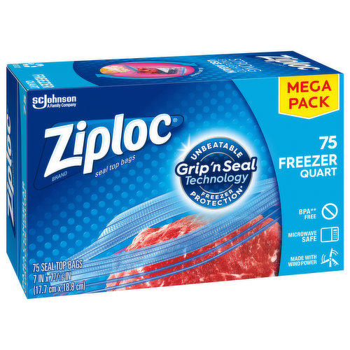 Ziploc Seal Top Bags, Freezer, Pint