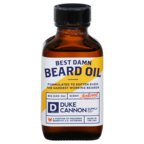 Duke Cannon Supply Co. Beard Oil, Best Damn, Redwood, Big Size