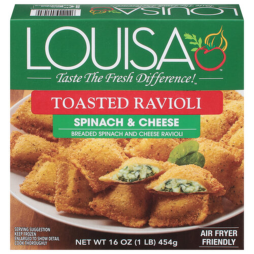 Louisa Ravioli, Toasted, Spinach & Cheese